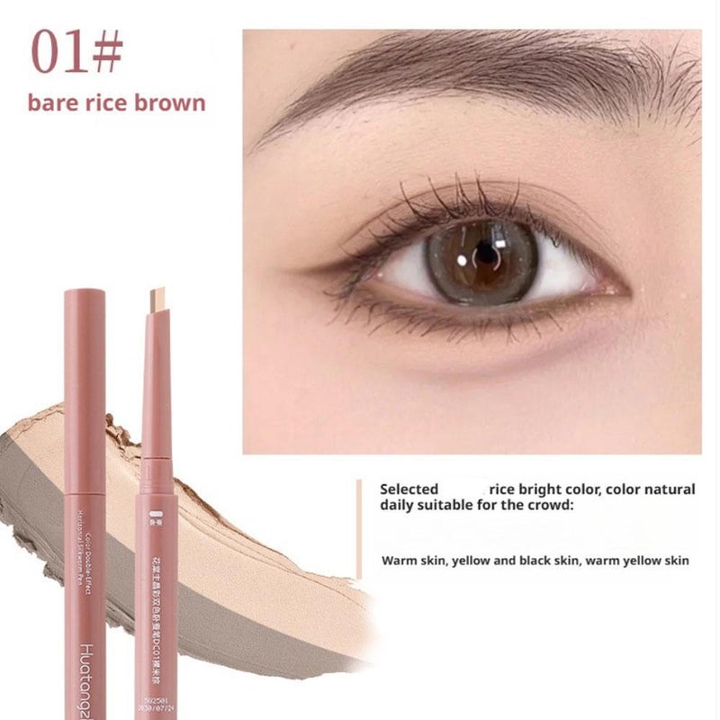 Huatang's dual-color underpainting brush combines highlight and shadow effects, is waterproof, and features a dual-ended brush with a blending brush head.